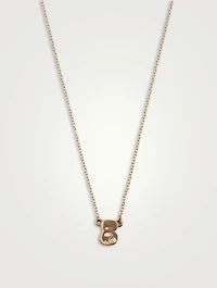 14K Gold Mini Stellar Letter 'B' Necklace With Diamonds
