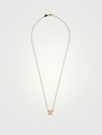 14K Gold Mini Stellar Letter 'M' Necklace With Diamonds