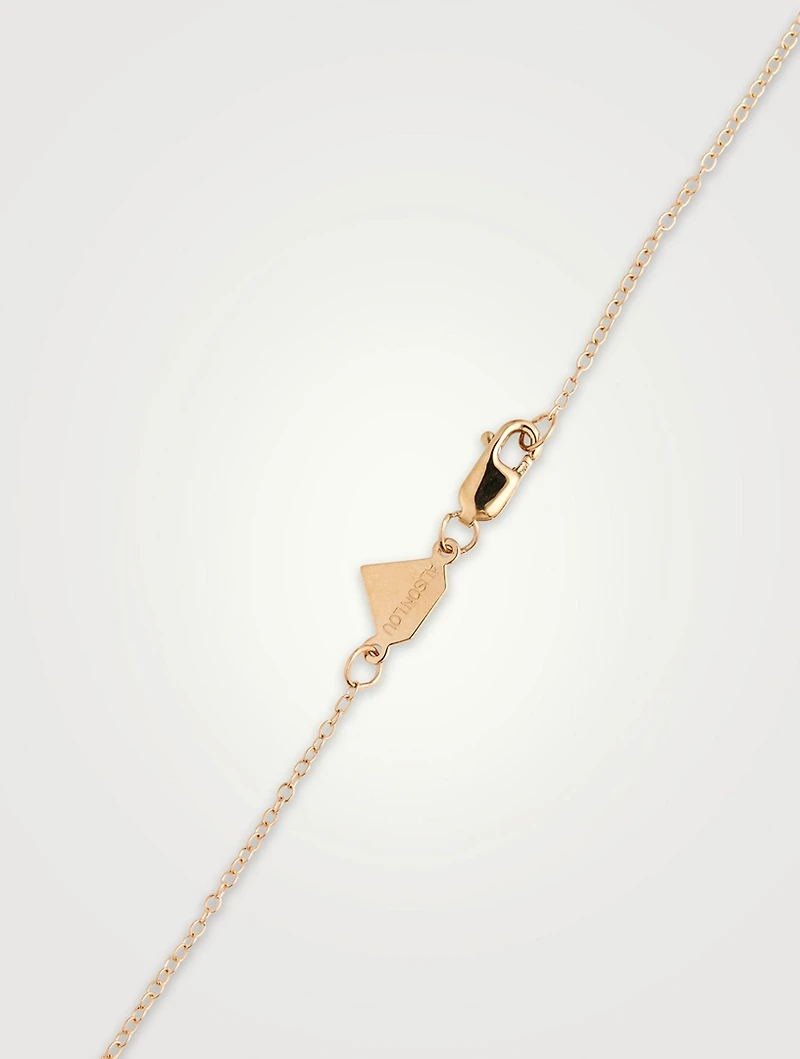 14K Gold Mini Stellar Letter 'M' Necklace With Diamonds