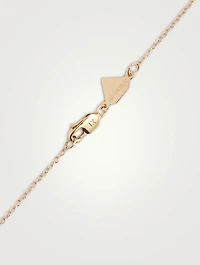 14K Gold Enamel Letter 'A' Shadow Necklace With Diamonds