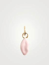 14K Gold Enamel Lip Charm