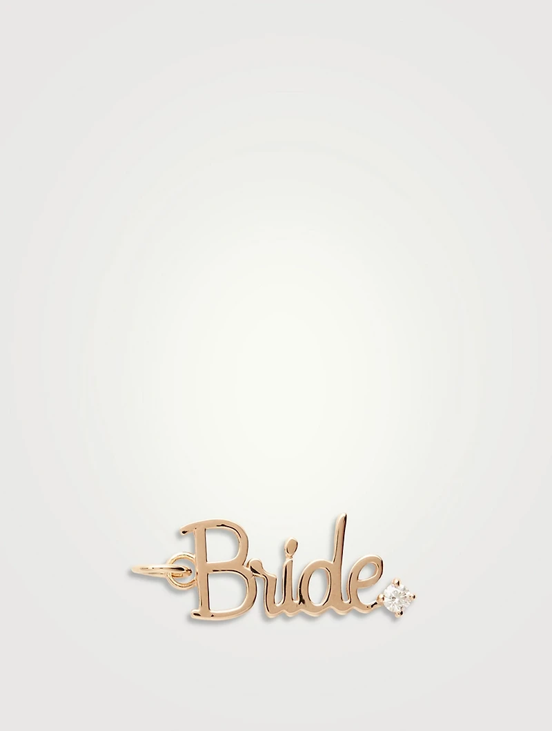 14K Gold Bride Charm With Diamond
