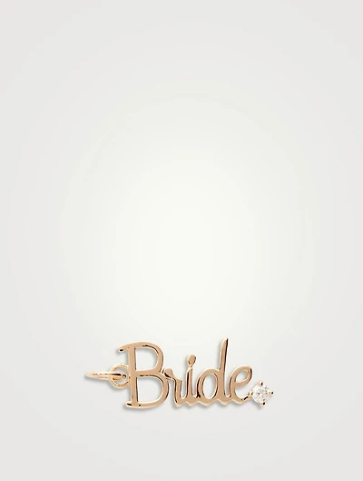 14K Gold Bride Charm With Diamond