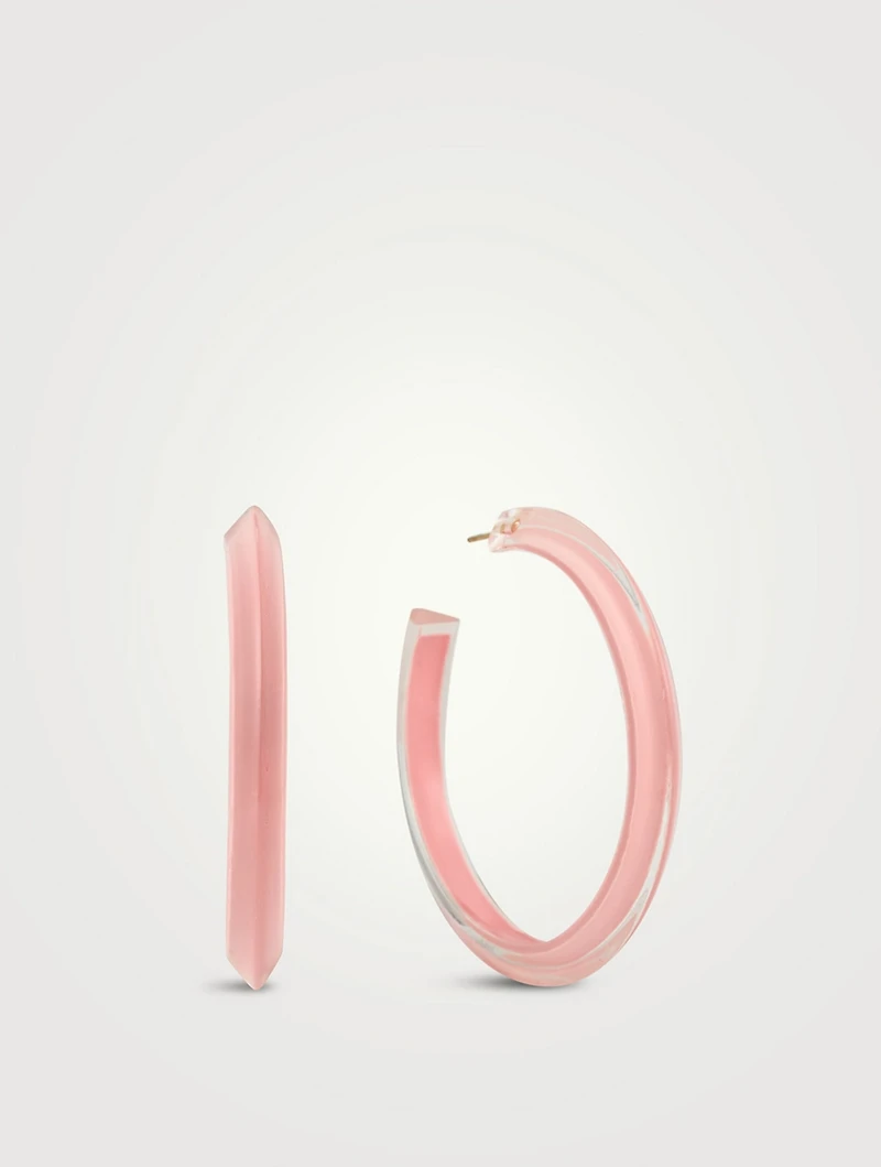 Medium Jelly Lucite Hoop Earrings