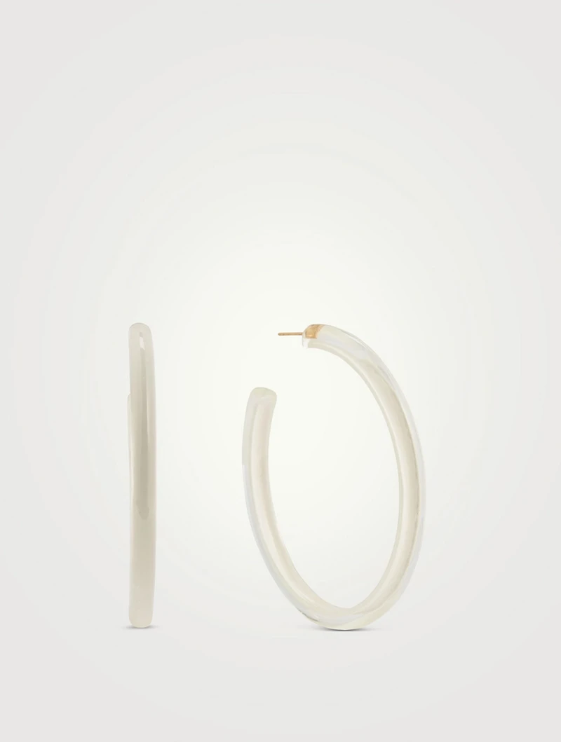 Thin Medium Jelly Lucite Hoop Earrings