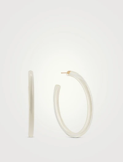 Thin Medium Jelly Lucite Hoop Earrings