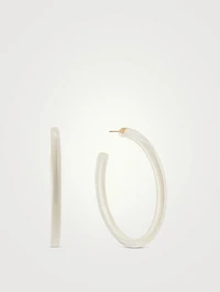 Thin Medium Jelly Lucite Hoop Earrings