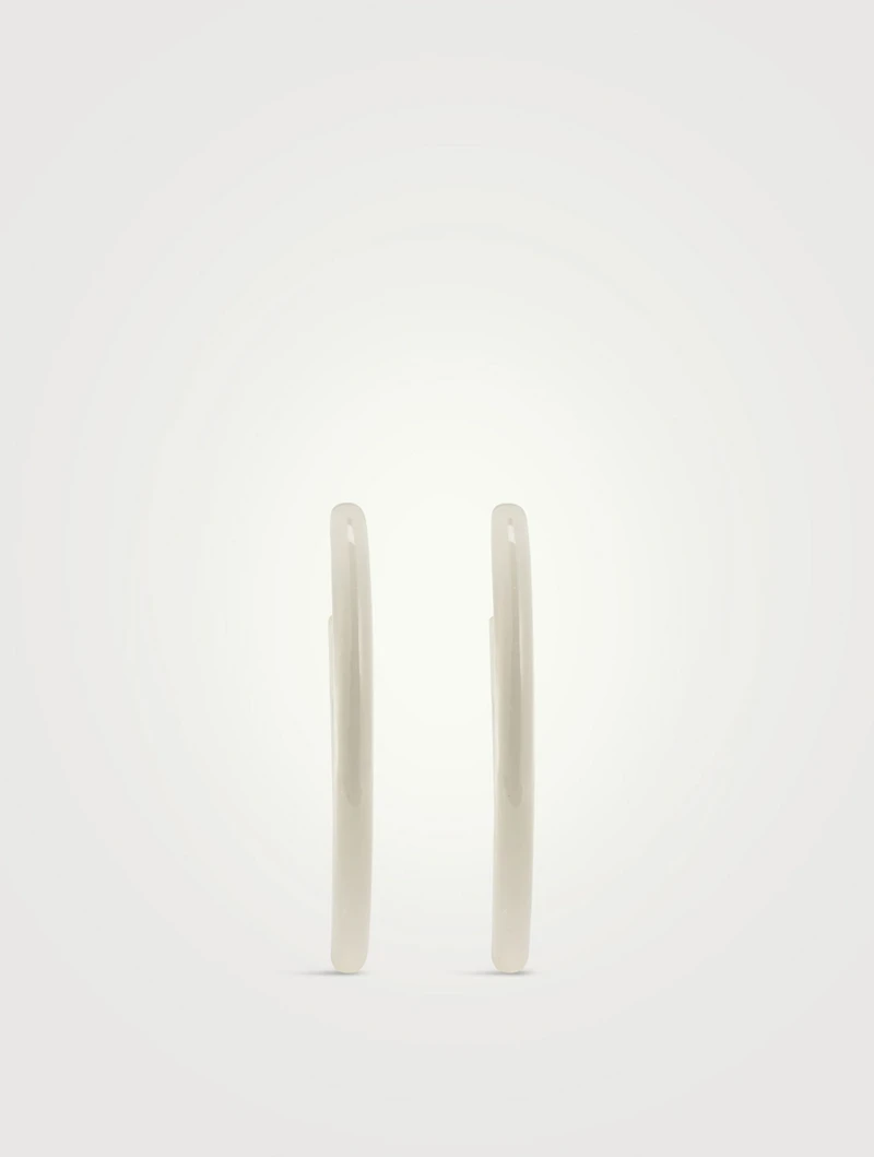 Thin Medium Jelly Lucite Hoop Earrings