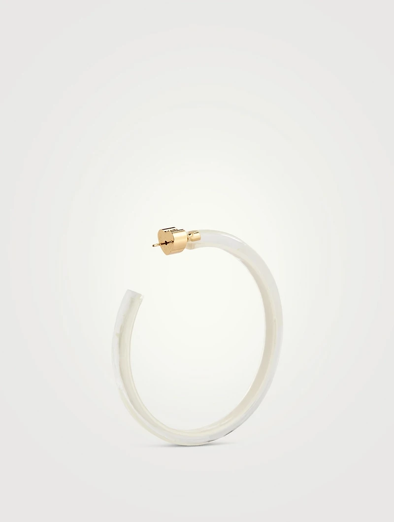 Thin Medium Jelly Lucite Hoop Earrings