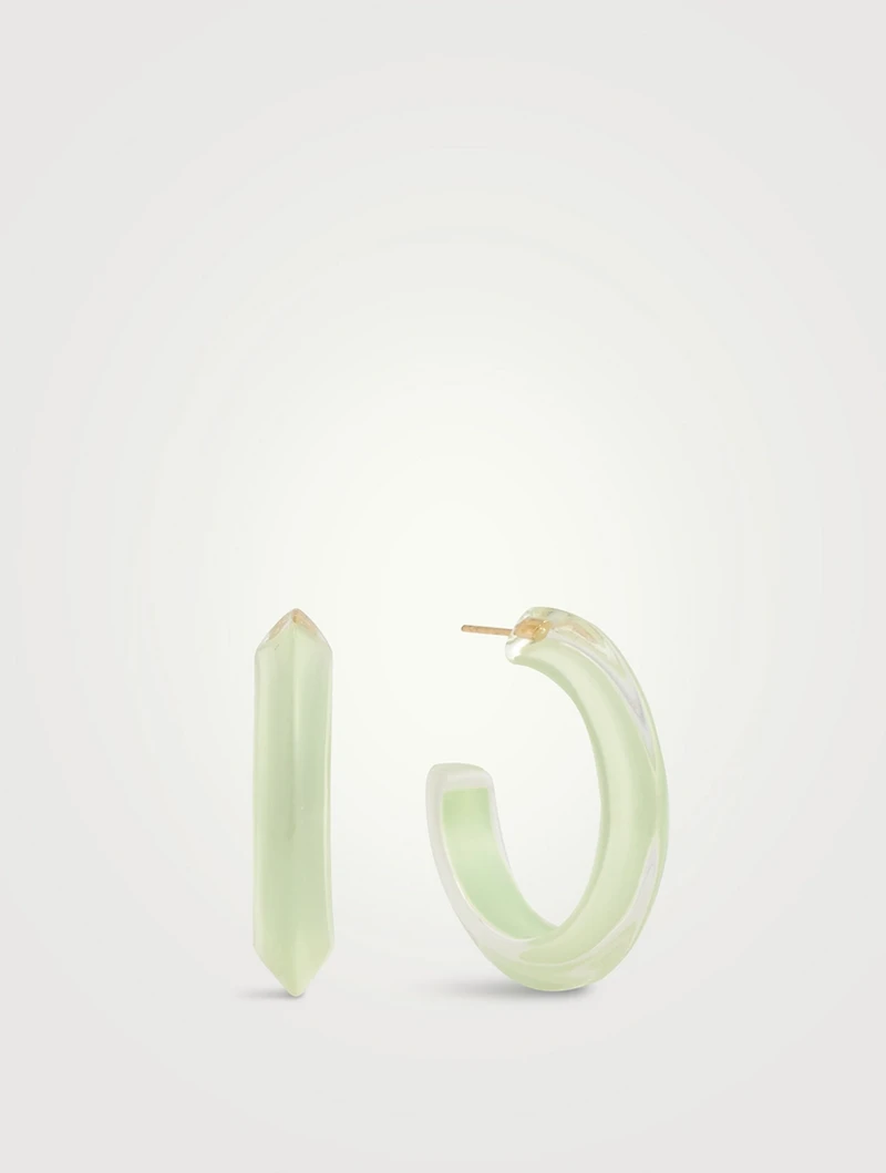 Small Jelly Lucite Hoop Earrings
