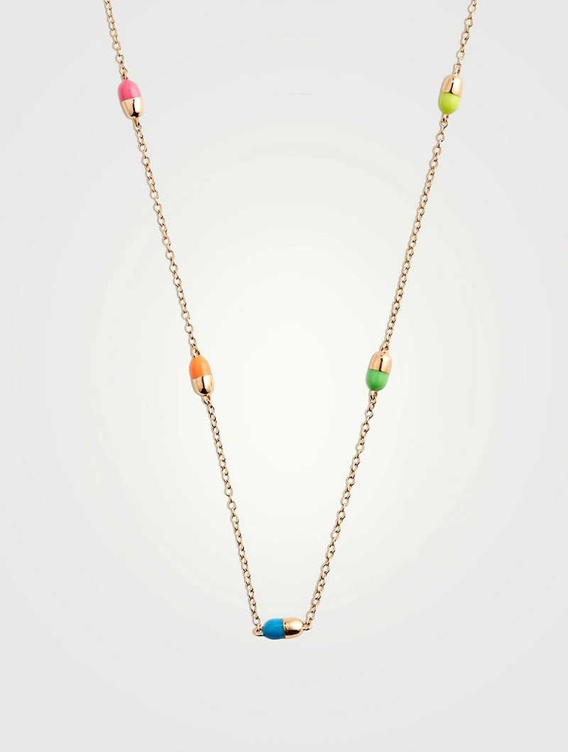14K Gold Pill By The Yard Necklace