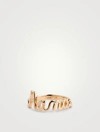 14K Gold Mama Ring With Diamond