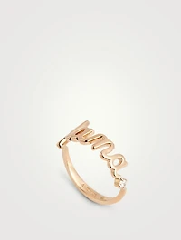 14K Gold Mama Ring With Diamond