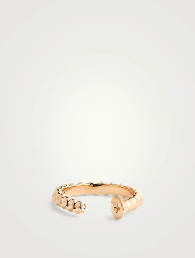 14K Gold Screw Ring With Diamond