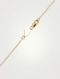 14K Gold Enamel Lip Necklace
