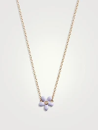 14K Gold Wildflower Necklace With Diamond