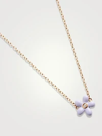 14K Gold Wildflower Necklace With Diamond