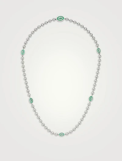 Sterling Silver Interlocking G Necklace