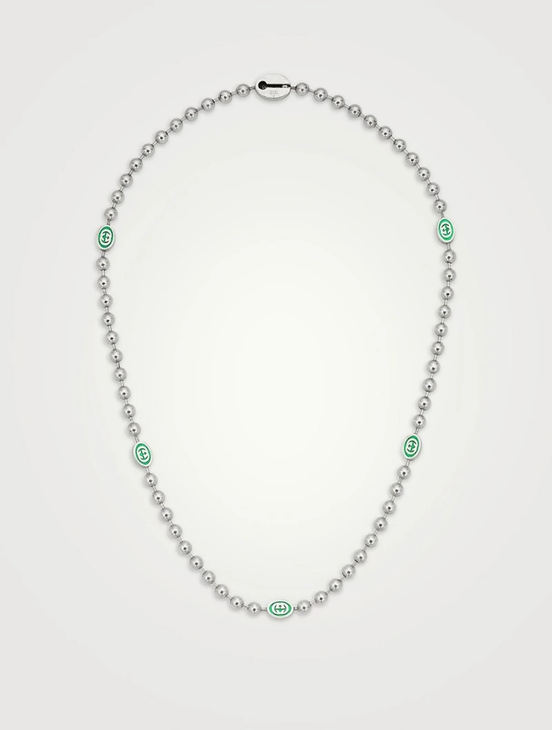 Sterling Silver Interlocking G Necklace