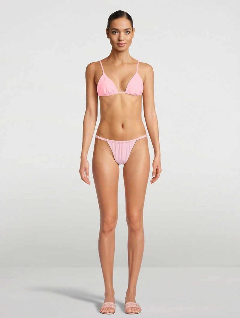 Ruched Terry Bikini Bottom