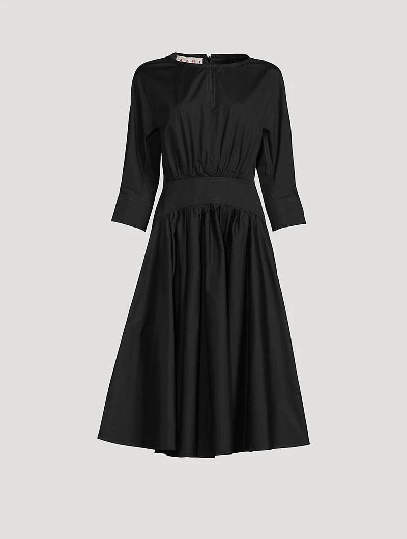 Cotton Poplin Midi Dress