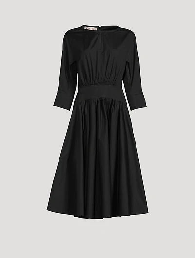 Cotton Poplin Midi Dress