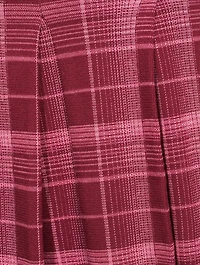 Sleeveless Midi Dress Plaid Print