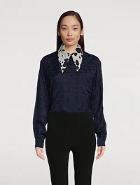 Contrast Collar Printed Shirt