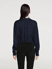 Contrast Collar Printed Shirt