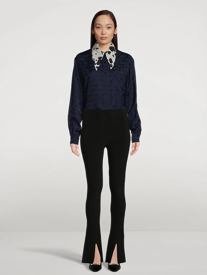 Contrast Collar Printed Shirt