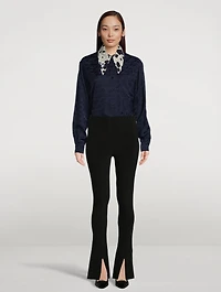 Contrast Collar Printed Shirt