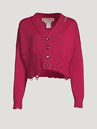 Distressed Cropped Cardigan