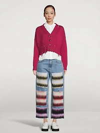 Distressed Cropped Cardigan