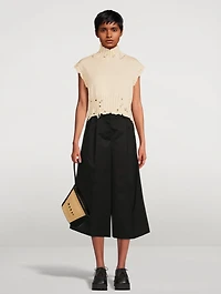 Distressed Turtleneck Sweater Vest
