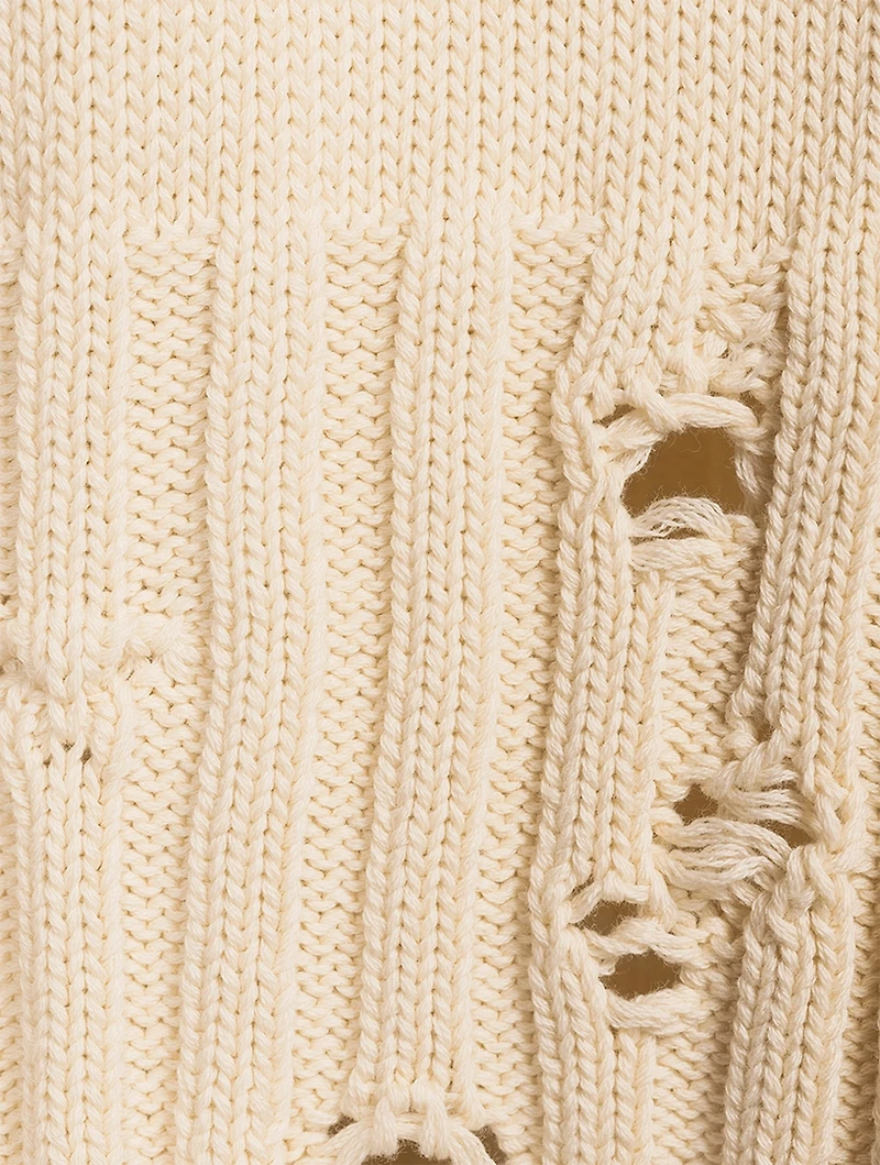 Distressed Turtleneck Sweater Vest