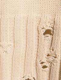 Distressed Turtleneck Sweater Vest