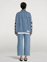 Denim Jacket With Mohair Patches
