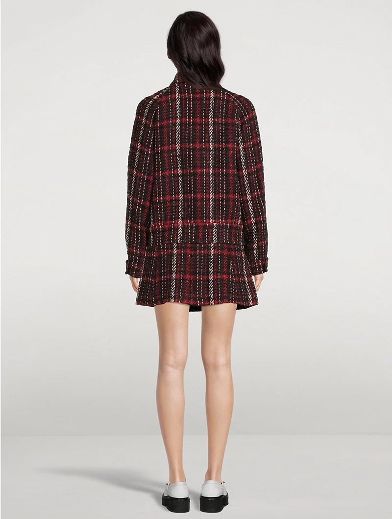 Reversible Checkered Bomber Jacket