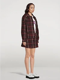Reversible Checkered Bomber Jacket