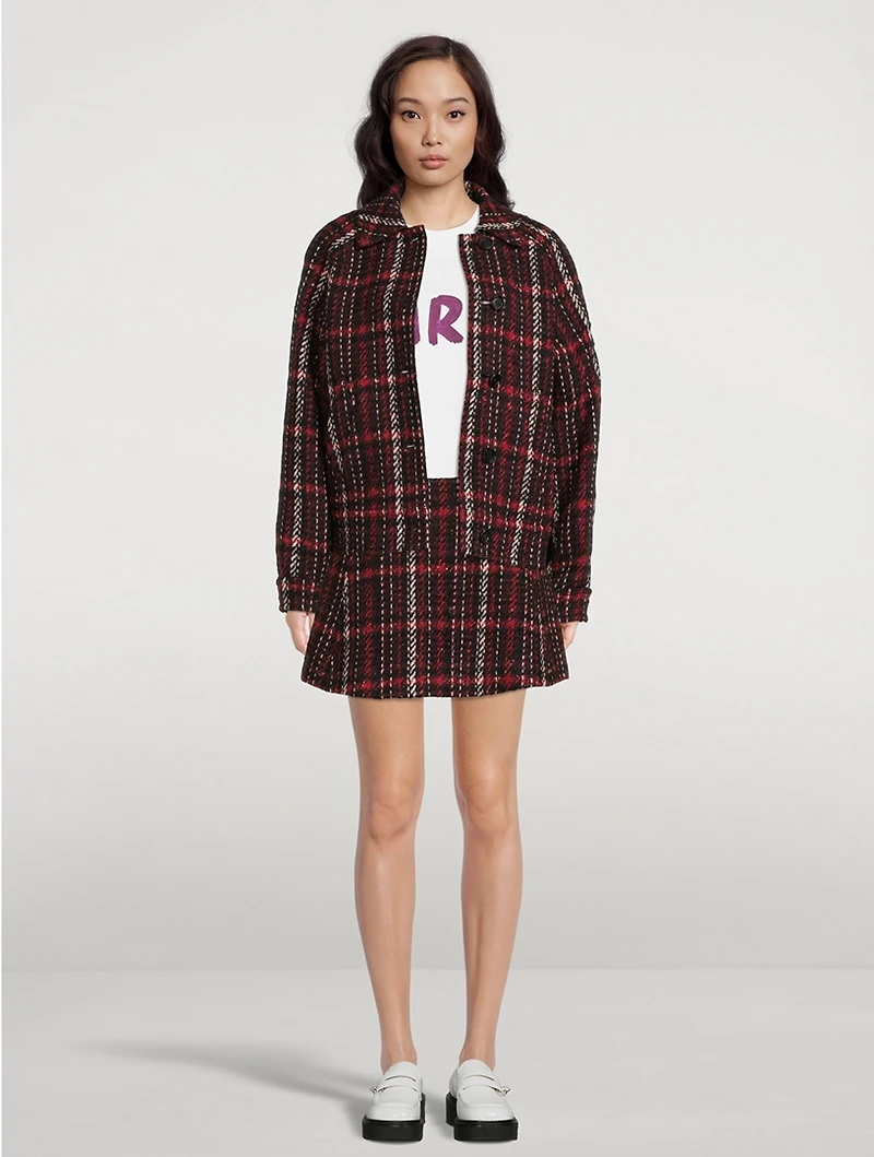 Reversible Checkered Bomber Jacket