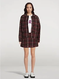 Reversible Checkered Bomber Jacket