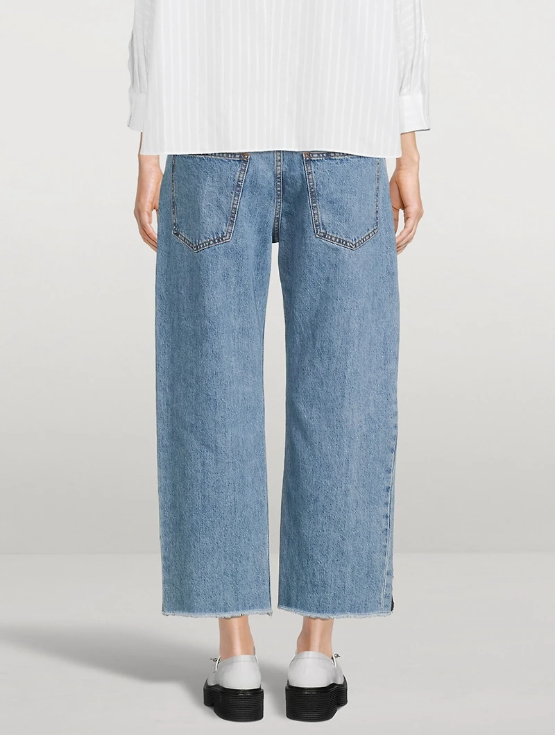Wide-Leg Jeans With Mohair Patches
