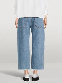 Wide-Leg Jeans With Mohair Patches