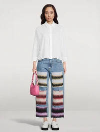 Wide-Leg Jeans With Mohair Patches