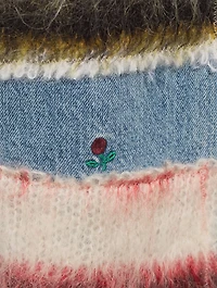 Wide-Leg Jeans With Mohair Patches