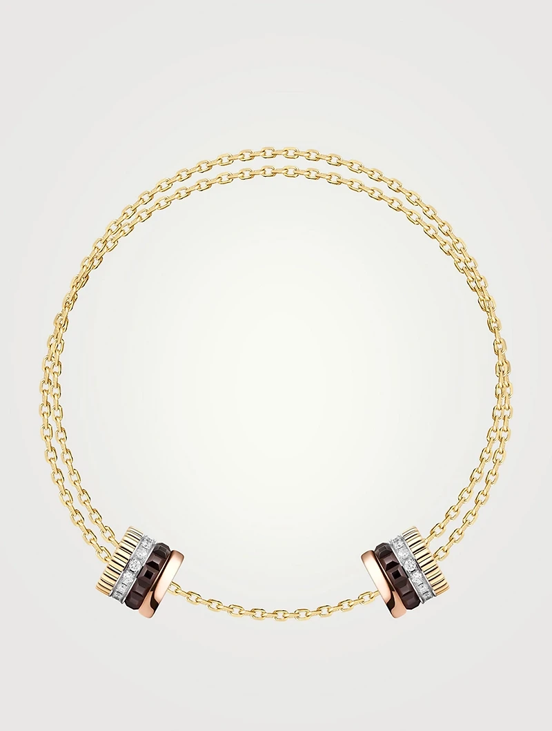 Quatre Classique 18K Gold Chain Bracelet With Diamonds