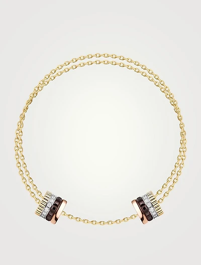 Quatre Classique 18K Gold Chain Bracelet With Diamonds