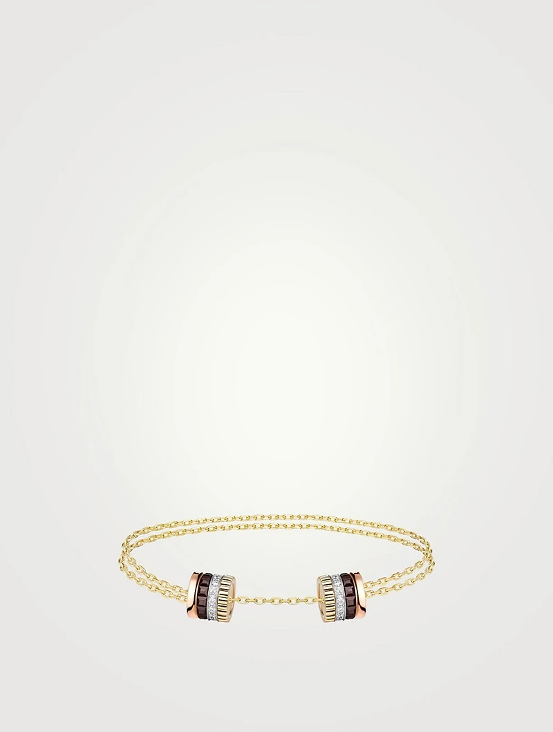 Quatre Classique 18K Gold Chain Bracelet With Diamonds