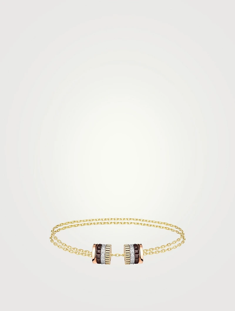Quatre Classique 18K Gold Chain Bracelet With Diamonds