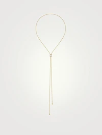 Large Quatre White Edition 18K Gold Tie Necklace With Diamonds